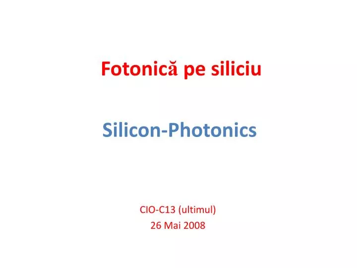 silicon photonics