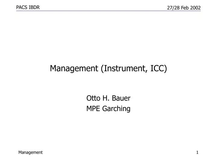 management instrument icc