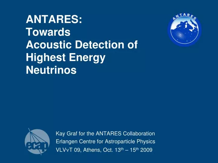 antares towards acoustic detection of highest energy neutrinos