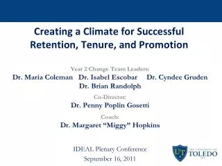 Creating a Climate for Successful Retention, Tenure, and Promotion