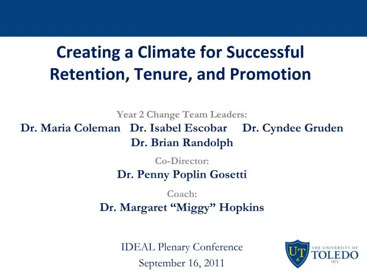 creating a climate for successful retention tenure and promotion