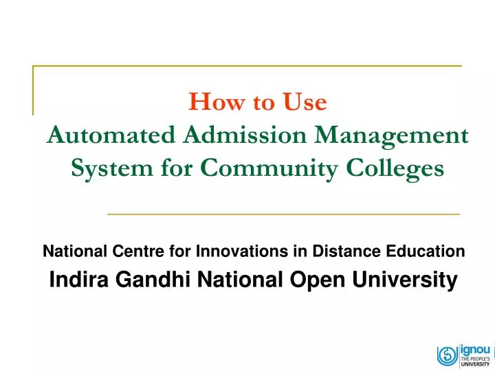 how to use automated admission management system for community colleges