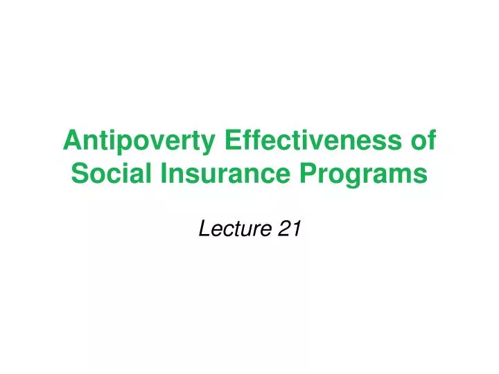 antipoverty effectiveness of social insurance programs