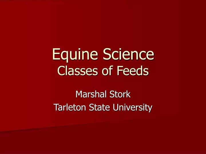 equine science classes of feeds