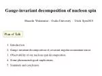 Gauge-Invariant Decomposition of Nucleon Spin: A Quantum Field Theory Approach - slide 1