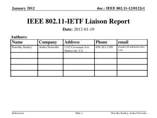 IEEE 802.11-IETF Liaison Report