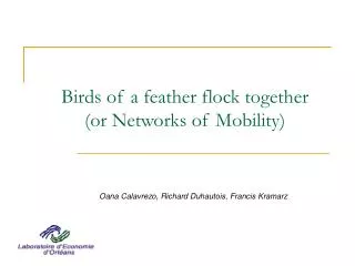 Birds of a feather flock together (or Networks of Mobility)