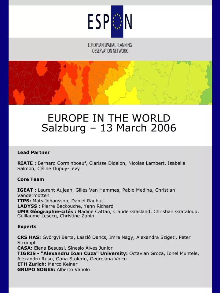 europe in the world salzburg 13 march 2006