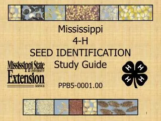 Mississippi 4-H SEED IDENTIFICATION Study Guide