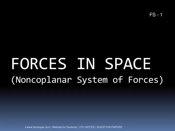forces in space noncoplanar system of forces