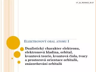 elektronov obal atomu i