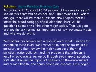 Pollution Go to Pollution Practice Quiz