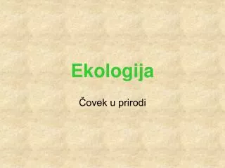 ekologija