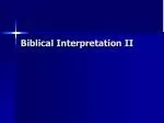 Biblical Interpretation II - slide 1