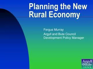 Planning the New Rural Economy