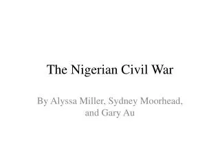 The Nigerian Civil War