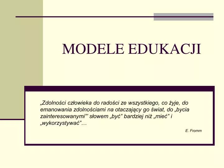modele edukacji