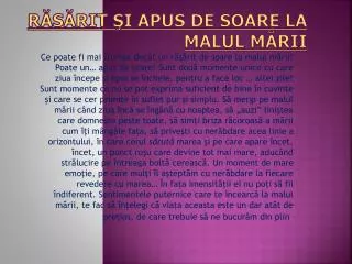 r s rit i apus de soare la malul m rii