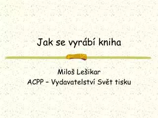 jak se vyr b kniha