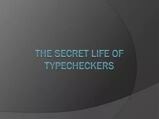 The secret life of typecheckers