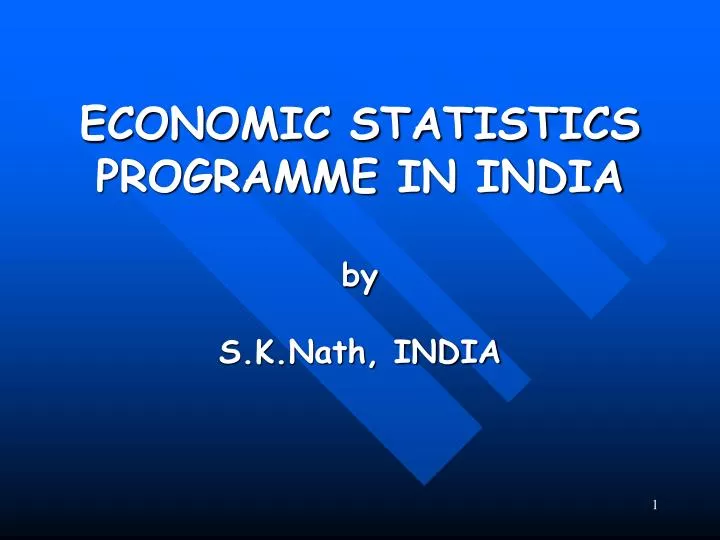 economic statistics programme in india by s k nath india
