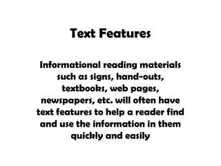 Text Features