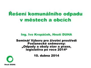 e en komun ln ho odpadu v m stech a obc ch