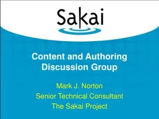 Content and Authoring Discussion Group