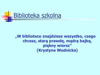 biblioteka szkolna