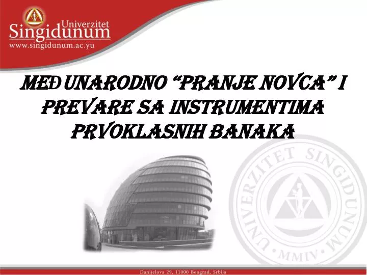 me unarodno pranje novca i prevare sa instrumentima prvoklasnih banaka