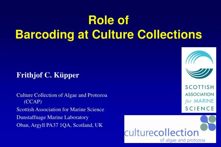role of barcoding at culture collections