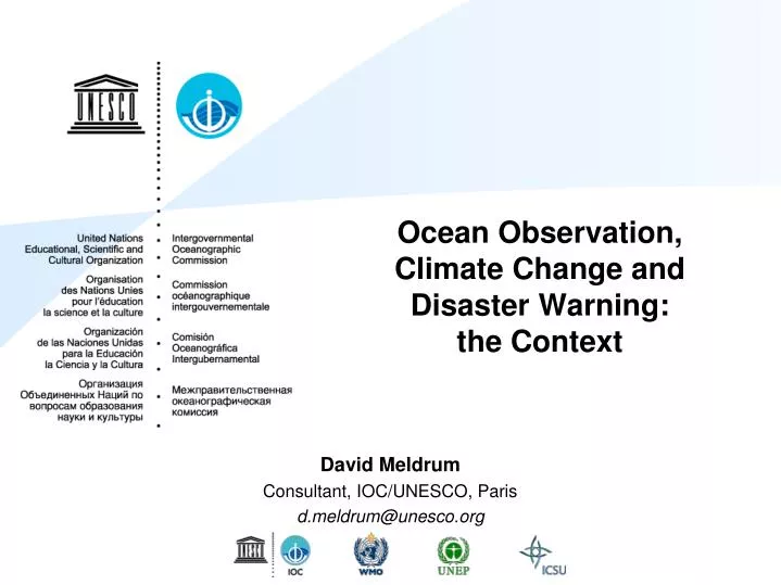 ocean observation climate change and disaster warning the context