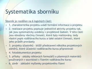 systematika sborn ku