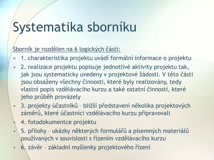 systematika sborn ku