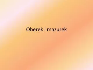 oberek i mazurek