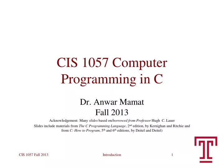 cis 1057 computer programming in c