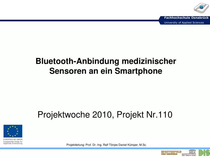 bluetooth anbindung medizinischer sensoren an ein smartphone
