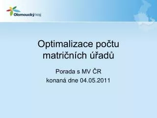 optimalizace po tu matri n ch ad