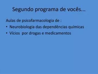 segundo programa de voc s