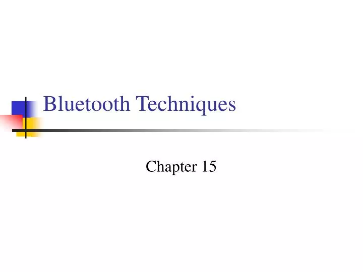 bluetooth techniques