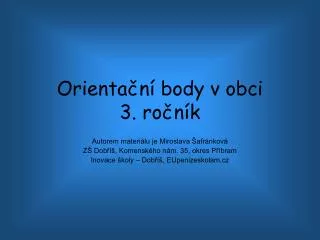orienta n body v obci 3 ro n k