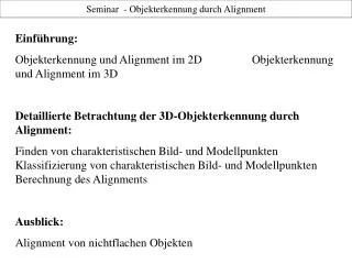 seminar objekterkennung durch alignment