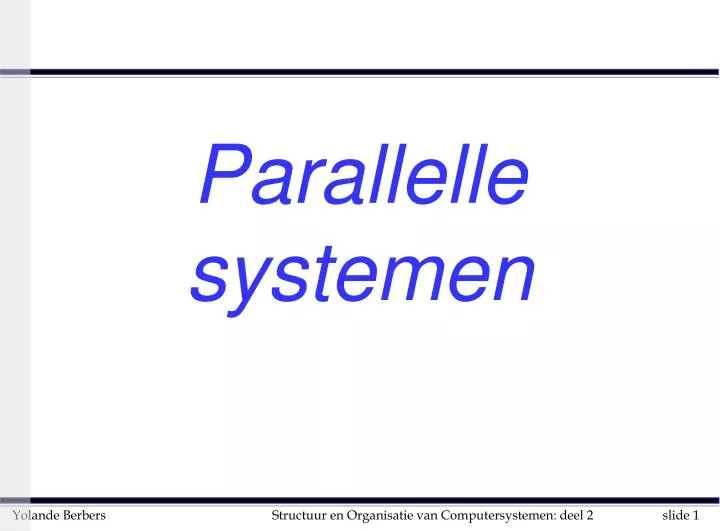 parallelle systemen