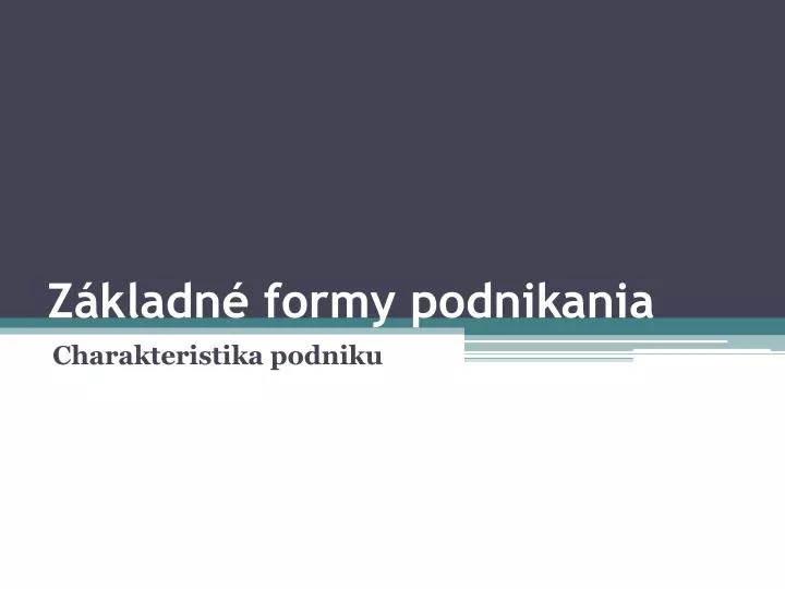 z kladn formy podnikania