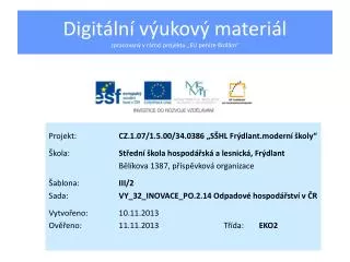 digit ln v ukov materi l zpracovan v r mci projektu eu pen ze kol m