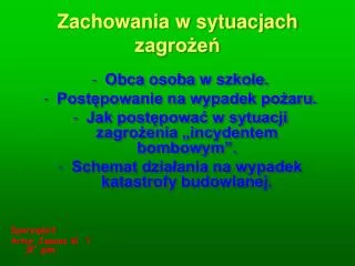 zachowania w sytuacjach zagro e