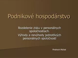 podnikov hospod rstvo