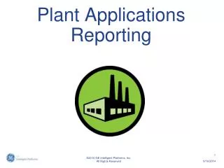 Plant Applications Reporting