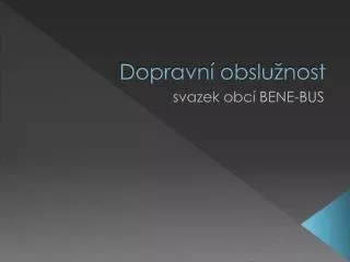 dopravn obslu nost