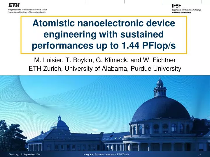 atomistic nanoelectronic device engineering with sustained performances up to 1 44 pflop s